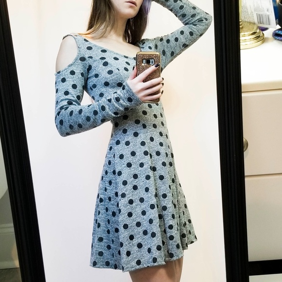 Urban Outfitters Dresses & Skirts - Urban Outfitters Gray & Black Polka Dot Dress!